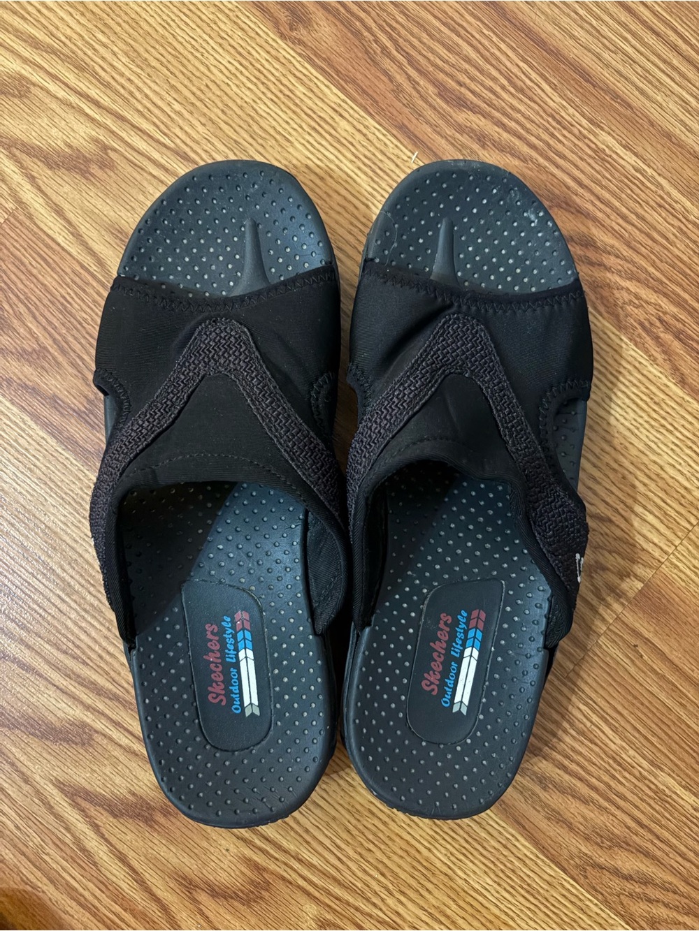 Skechers Men’s Black Slip-On Comfort Sandals